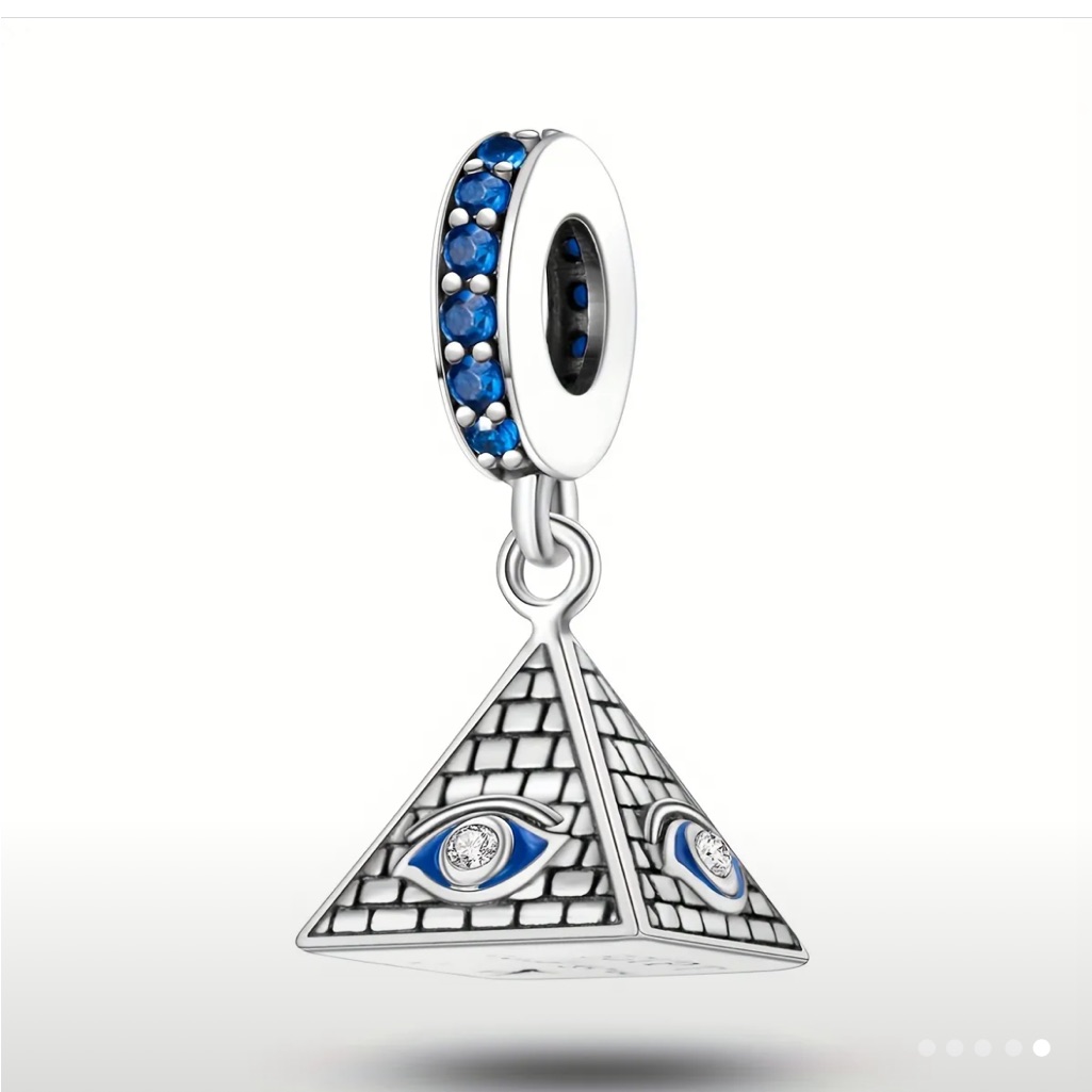 Evil Eye Pyramid Charm-For Pandora Bracelets & Most Others-New